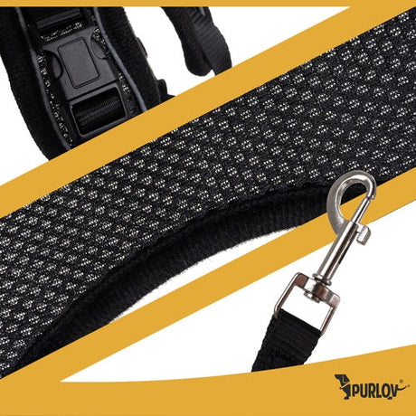 Tryckfri hundsele/kattsele S justerbar med koppel 150 cm reflex
