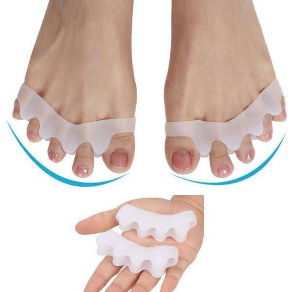 Tåseparerare tåstöd i medicinsk silikon för hallux valgus 1 par vit