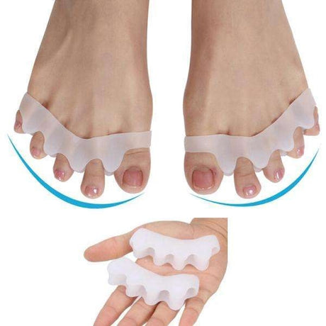 Tåseparerare tåstöd i medicinsk silikon för hallux valgus 1 par vit