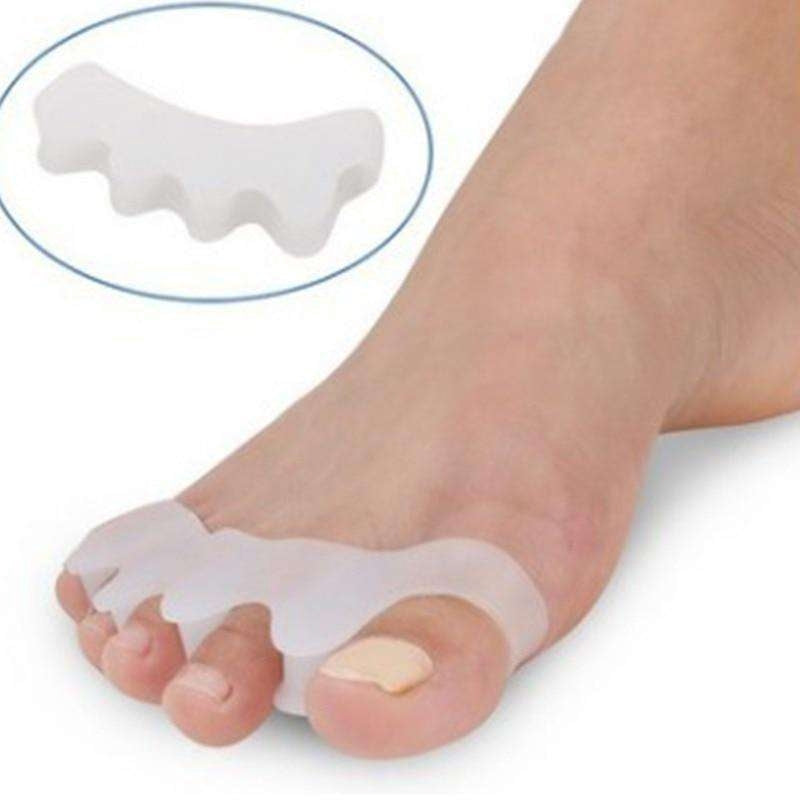 Tåseparerare tåstöd i medicinsk silikon för hallux valgus 1 par vit