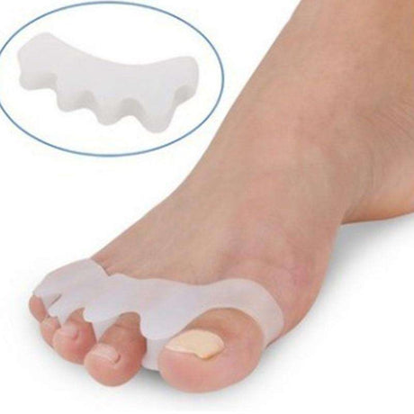 Tåseparerare tåstöd i medicinsk silikon för hallux valgus 1 par vit