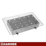 Turistkolgrill med lock och termometer, 2 grillgaller, svart 41,5 cm