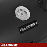 Turistkolgrill med lock och termometer, 2 grillgaller, svart 41,5 cm