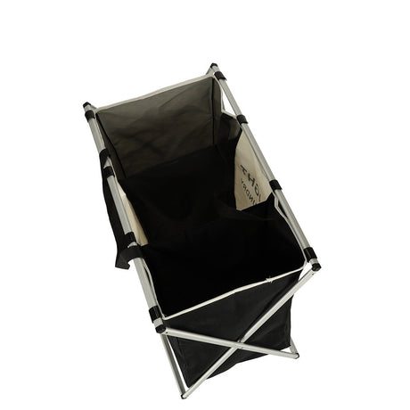 Tvättkorg 3 fack 135L fällbar metallram vit 65x36,5x58 cm