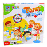 Twister spel med matta 120x100 cm och snurrhjul, familjespel 2-4 spelare