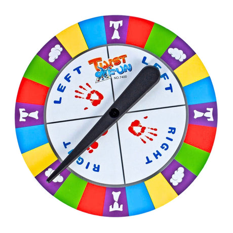 Twister spel med matta 120x100 cm och snurrhjul, familjespel 2-4 spelare