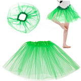 Tyllkjol tutu barn grön 3-lager med elastisk midja 29 cm