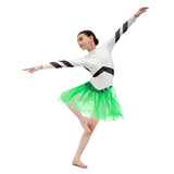 Tyllkjol tutu barn grön 3-lager med elastisk midja 29 cm