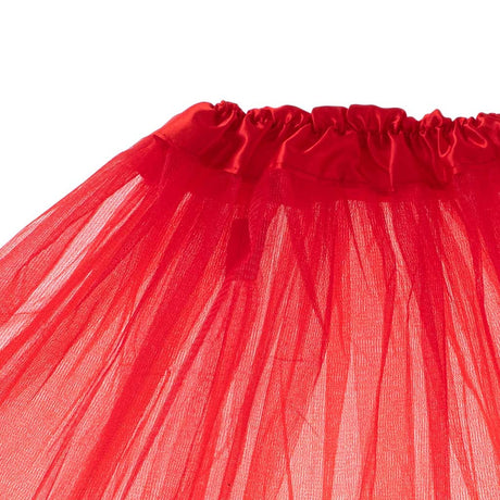 Tyllkjol tutu barn röd 3-lager polyester 29 cm