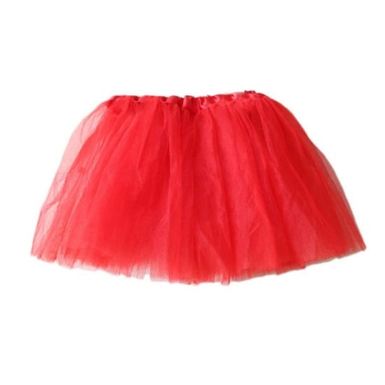 Tyllkjol tutu barn röd 3-lager polyester 29 cm