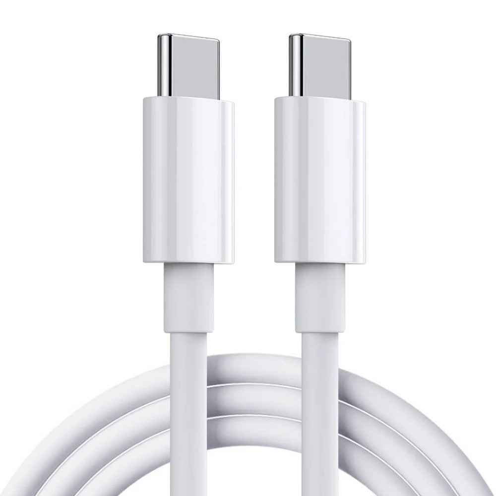 USB-C snabbladdare 20W PD 3.0 med 2 m USB-C-kabel vit 2-pack