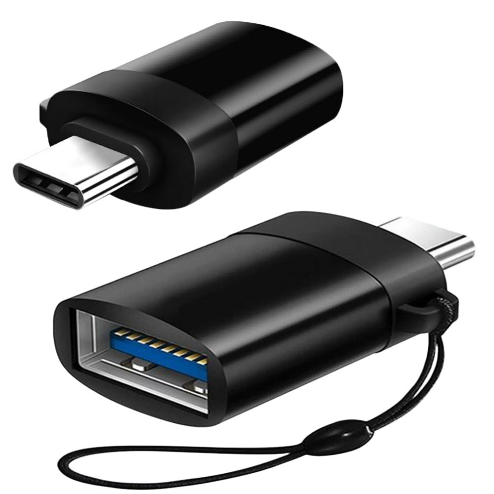 USB-C till USB-A 3.0 OTG-adapter svart 1,5x3 cm med lanyard