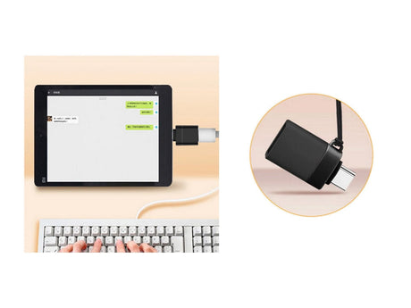 USB-C till USB-A 3.0 OTG-adapter svart 1,5x3 cm med lanyard