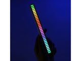 USB RGB LED-ljusramp 32 LED 18 lägen med batteri och mikrofon svart