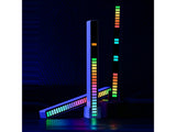 USB RGB LED-ljusramp 32 LED 18 lägen med batteri och mikrofon svart