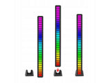 USB RGB LED-ljusramp 32 LED 18 lägen med batteri och mikrofon svart