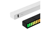 USB RGB LED-ljusramp 32 LED 18 lägen med batteri och mikrofon svart