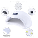 UV/LED nagellampa 48W med sensor och timer 10/30/60s vit