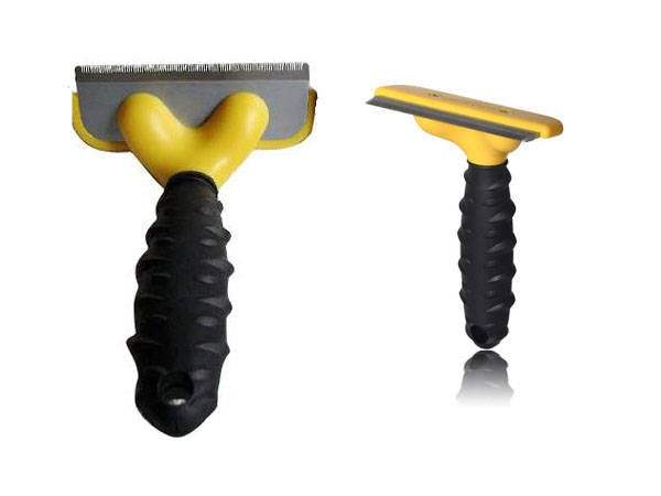 Underullskam 10 cm 87 tänder rostfritt stål/gummi gul/svart