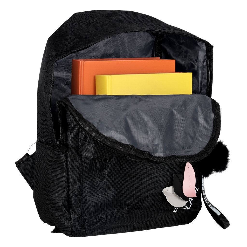 Ungdomsryggsäck svart 9L A4 1 fack 3 fickor polyester 600D