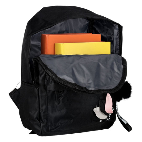 Ungdomsryggsäck svart 9L A4 1 fack 3 fickor polyester 600D
