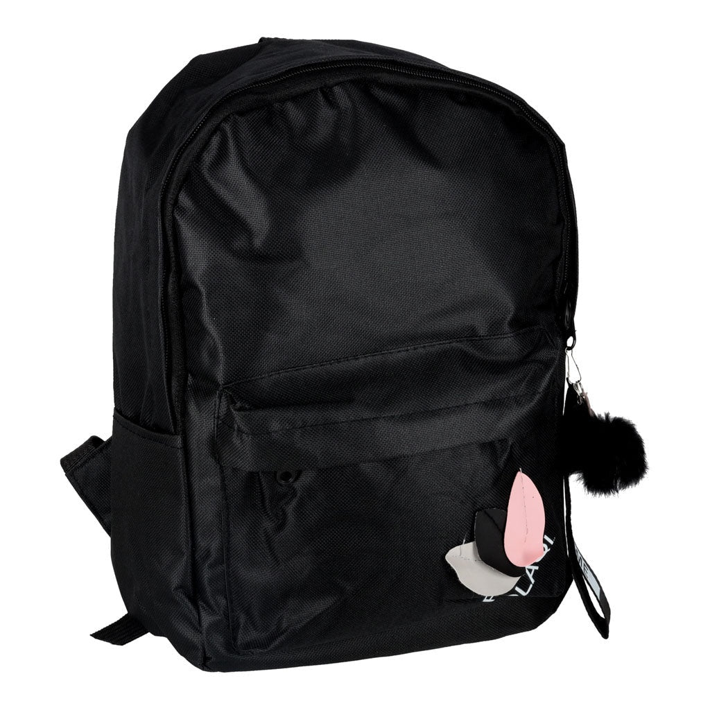 Ungdomsryggsäck svart 9L A4 1 fack 3 fickor polyester 600D