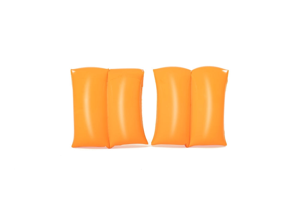 Uppblåsbara simarmband barn 20x20 cm vinyl, orange fjäril, 2 luftkammare