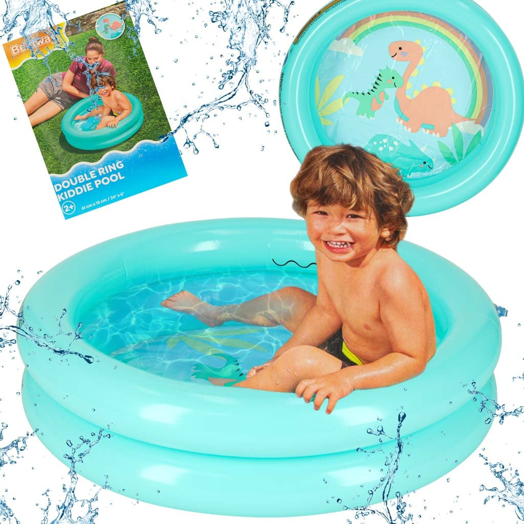 Uppblåsbar babypool 61 cm rund turkos PVC 21 L från 2 år