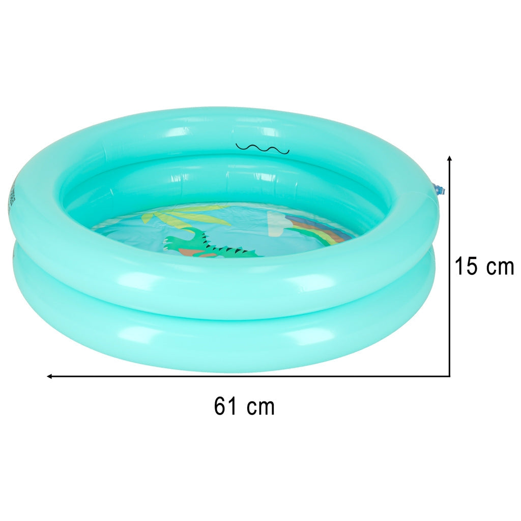 Uppblåsbar babypool 61 cm rund turkos PVC 21 L från 2 år
