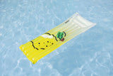Uppblåsbar badmadrass med kudde citron 183x69 cm PVC max 100 kg
