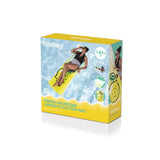 Uppblåsbar badmadrass med kudde citron 183x69 cm PVC max 100 kg