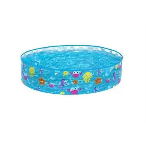 Uppblåsbar barnpool 122x122x25 cm 277 L PVC med reparationslapp