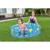 Uppblåsbar barnpool 122x122x25 cm 277 L PVC med reparationslapp