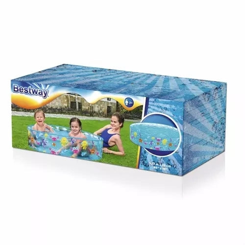 Uppblåsbar barnpool 122x122x25 cm 277 L PVC med reparationslapp