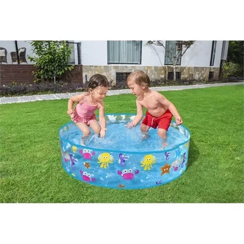 Uppblåsbar barnpool 122x122x25 cm 277 L PVC med reparationslapp