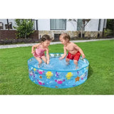 Uppblåsbar barnpool 122x122x25 cm 277 L PVC med reparationslapp