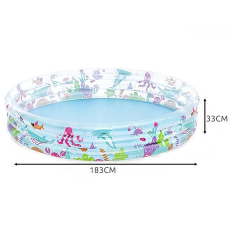 Uppblåsbar barnpool rund 188x33 cm 480 l PVC flerfärgad 3+