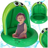 Uppblåsbar barnpool zebra med solskyddstak 95 cm PVC 3+ år