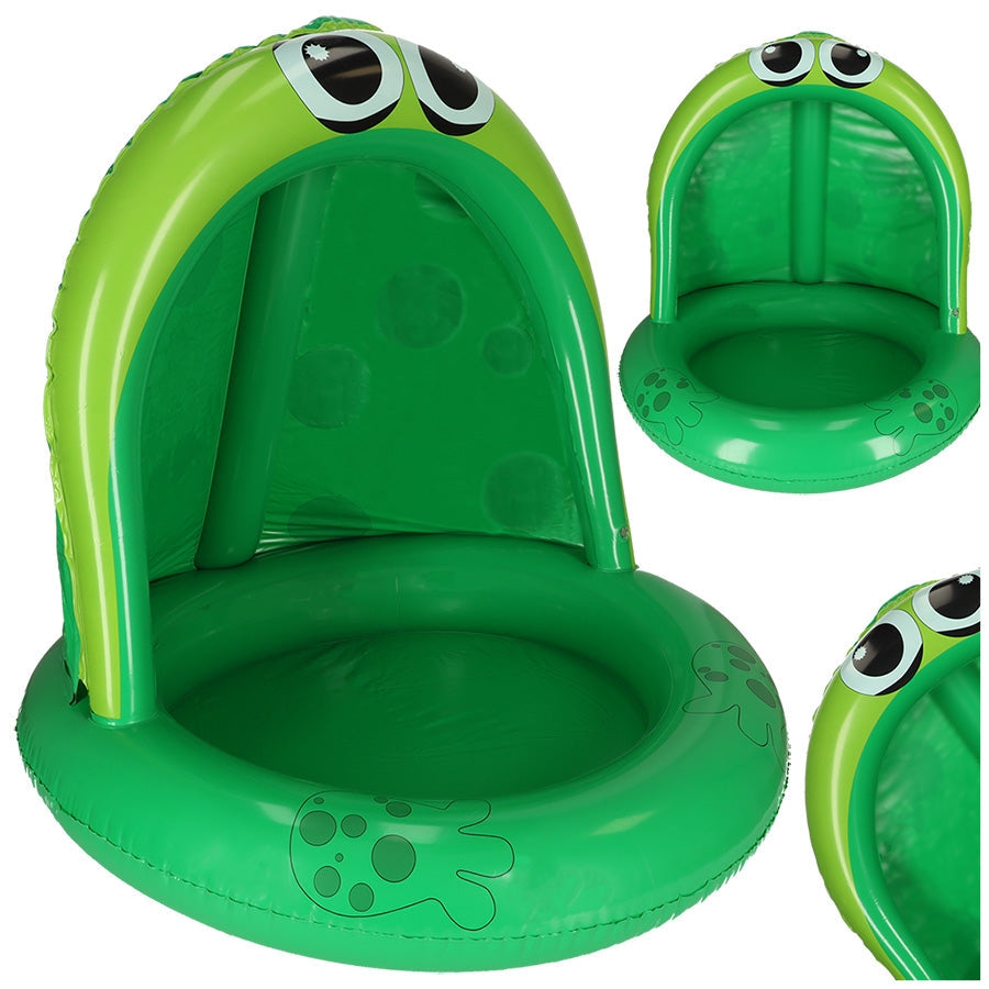 Uppblåsbar barnpool zebra med solskyddstak 95 cm PVC 3+ år