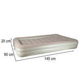 Uppblåsbar barnsäng 140x90 cm med pump, grå med stjärnor