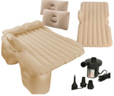 Uppblåsbar bilmadrass för baksäte 130x80 cm med pump & 2 kuddar