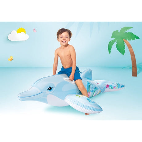 Uppblåsbar delfinmadrass i PVC 175x66 cm, 3+ år, max 40 kg