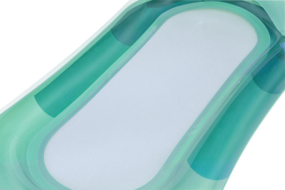 Uppblåsbar flytmadrass med nätbotten 160x84 cm PVC