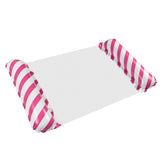 Uppblåsbar flytmatta med ryggstöd och nätbotten rosa/vit 110x70