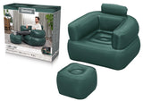 Uppblåsbar fåtölj PVC 107x99x80 cm för inomhus- och utomhusbruk
