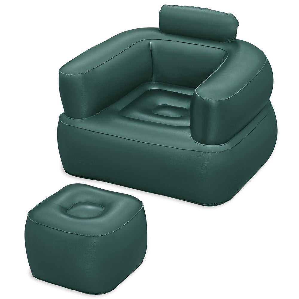 Uppblåsbar fåtölj PVC 107x99x80 cm för inomhus- och utomhusbruk