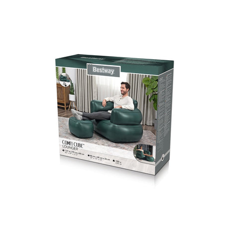 Uppblåsbar fåtölj PVC 107x99x80 cm för inomhus- och utomhusbruk