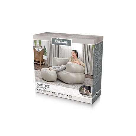 Uppblåsbar fåtölj i PVC 107x99x80 cm för inomhus och utomhus
