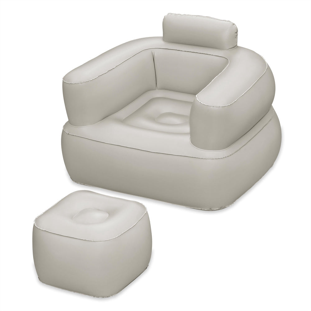 Uppblåsbar fåtölj i PVC 107x99x80 cm för inomhus och utomhus