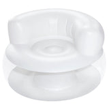 Uppblåsbar fåtölj vit PVC 112x112x70 cm max 100 kg inne/ute